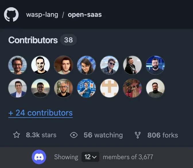 Open source stats from opensaas