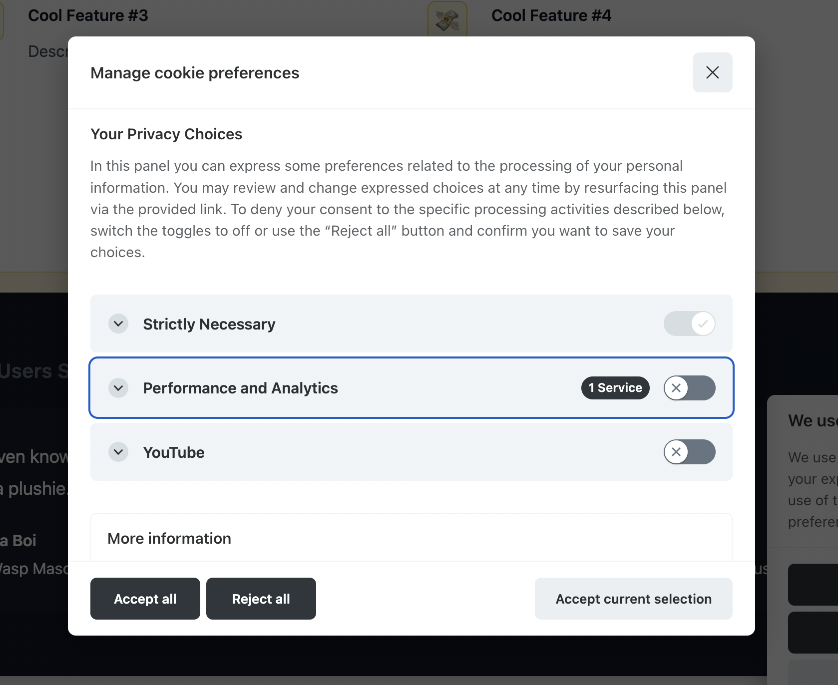 fine-grained cookie control